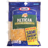 Kraft Natural Cheese mexican style, four cheese, finely shredded mo 8oz