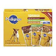 Pedigree Little Champions 12 pouch variety pack, 4 with beef, 4 wi12pk
