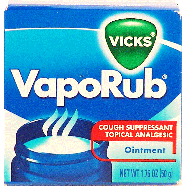Vicks Vaporub nasal decongestant/cough supressant/topical analge1.76oz