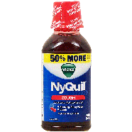 Ny Quil Cough nighttime cough relief, cherry flavor, 10% alcoho12fl oz