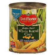 Del Monte  Whole Kernel Golden Sweet No Salt Added  8.75oz