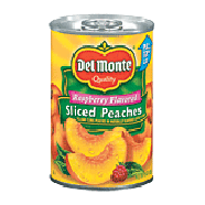 Del Monte Peaches Sliced Yellow Cling Raspberry Flavored In Light 15oz