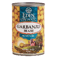 Eden Organic garbanzo beans no salt added  15oz