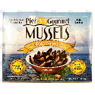 Pier 33 Gourmet Mussels fully cooked mussels in white wine sauce 1lb
