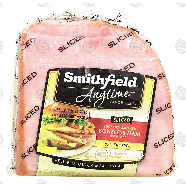 Smithfield Anytime boneless ham, sliced, hickory smoked, fully cook1lb