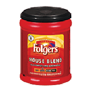 Folgers House Blend medium roast ground coffee, makes up to 90 610.3oz