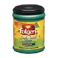 Folgers Simply Smooth decaf ground coffee, medium roast, makes 11.5-oz