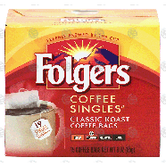 Folgers Singles classic roast coffee bags, 19-bags 3-oz
