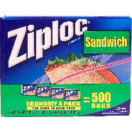 Ziploc  sandwich bags, economy 4-pack 500ct