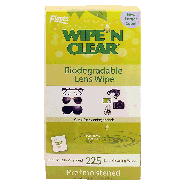 Flents Wipe 'N Clear lens wipes, biodegradable, pre-moistened, in225ct