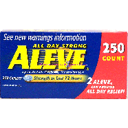 Aleve  noproxen sodium tablets, 220 mg, pain reliever / fever red250ct
