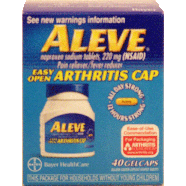 Aleve easy open naproxen sodium gelcaps, 220-mg pain releiver/feve40ct