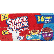 Snack Pack  pudding, 18 chocolate & vanilla and 18 chocolate cups126oz