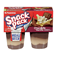 Snack Pack  chocolate vanilla pudding, 4 3.25-oz. cups. 13oz