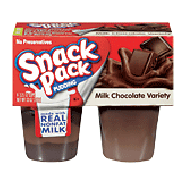 Snack Pack  milk chocolate variety, 4 3.25-oz. cups. 13oz