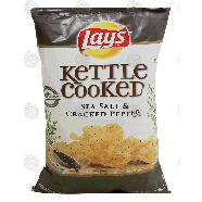 Lay's Kettle Cooked sea salt & cracked pepper flavored potato chips 8oz