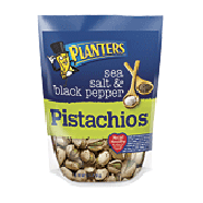 Planters  sea salt & black pepper seasoned pistachios in shell 12.75oz