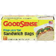 Goodsense  fold lock top sandwich bags, 6 1/2 in x 5 1/2 in  100ct