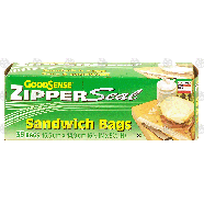 Goodsense Zipper Seal sandwich bags, 6 1/2 in x 5 7/8 in  35pk