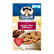 Quaker  instant oatmeal with real raisin date & walnuts, 10-packet13oz