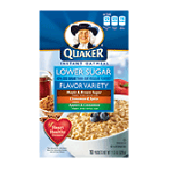 Quaker Oatmeal Instant Lower Sugar Flavor Variety 10 Ct 11.5oz