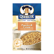 Quaker  peaches & cream instant oatmeal, 10-packets 12.3oz