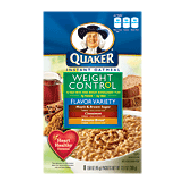 Quaker Weight Control flavor variety; maple & brown sugar, cinna12.6oz