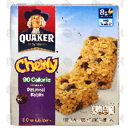 Quaker Chewy oatmeal raisin granola bars, 90 calories, 8-bars 6.7oz