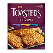 Keebler Toasteds party pack cracker assortment; buttercrisp, wheat12oz