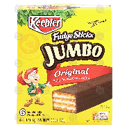 Keebler Fudge Sticks jumbo fudge covered creme wafers, 6 individu6.6oz