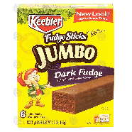 Keebler Fudge Sticks jumbo dark fudge covered creme wafers, 6 ind6.6oz