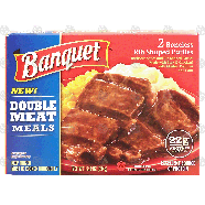 Banquet Double Meat Meals 2 boneless rib shaped patties, barbec12.5-oz