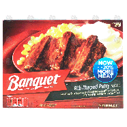 Banquet  rib shaped patty meal with creamy mashed potatoes and10.45-oz