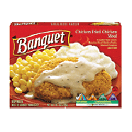 Banquet  chicken fried chicken meal with mashed potatoes, gravy10.1-oz
