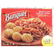 Banquet  spaghetti and popcorn chicken 7-oz