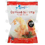 Aqua Star  cooked shrimp, peeled, tail on, 26-30, thaw & serve 1lb