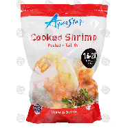 Aqua Star  cooked shrimp, peeled, tail on, 16-20, thaw & serve 1lb