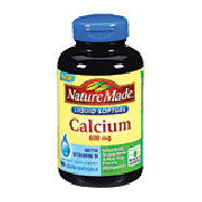 Nature Made  calcium 600 mg w/vitamin D liquid softgels  100ct