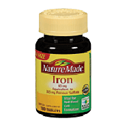 Nature Made  iron 65-mg, equivalent to 325-mg Ferrous Sulfate, di 180ct