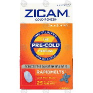 Zicam Rapidmelts pre-cold medicine, quick dissolve tablets, cool m 25ct