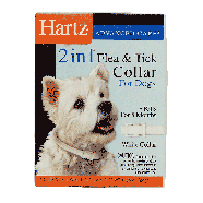 Hartz 2 In 1 flea & tick collar for dogs, white 1ct