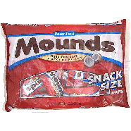 Peter Paul Mounds dark chocolate covered coconut, snack size bar 11.3oz