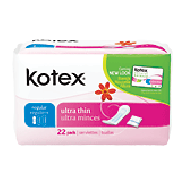 Kotex U ultra thin pads, regular  22ct