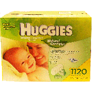 Huggies Natural Care Plus baby wipes, extra thick, unscented, al1120ct