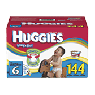 Huggies  diapers, size 6, over 35 lb. 144ct