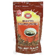 Mountain High  roasted ground coffee, hazelnut flavor, makes up to7-oz