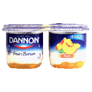 Dannon Fruit on the Bottom lowfat yogurt, peach, fruit on the botto4pk