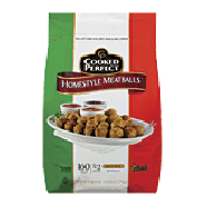 Cooked Perfect  homestyle meatballs made with chicken , pork and 64-oz