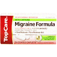 Top Care  migraine formula with caffeine, acetaminophen, aspirin,  24ct