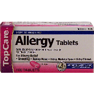 Top Care  allergy tablets, diphenhydramine HCI 25-mg tablets 100ct